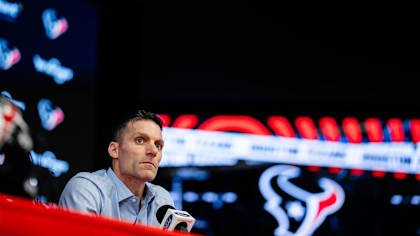 Houston Texans logo and war room during draft
