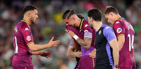 Celebración del Betis tras vencer a Valladolid