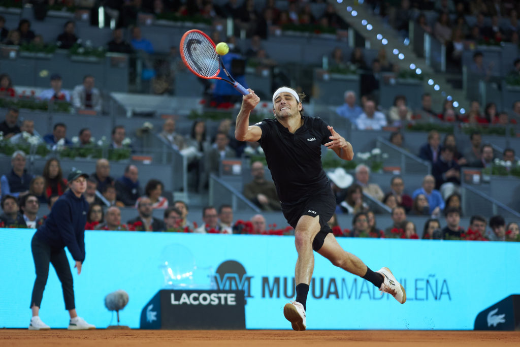 Taylor Fritz in action at the Madrid Open 2025