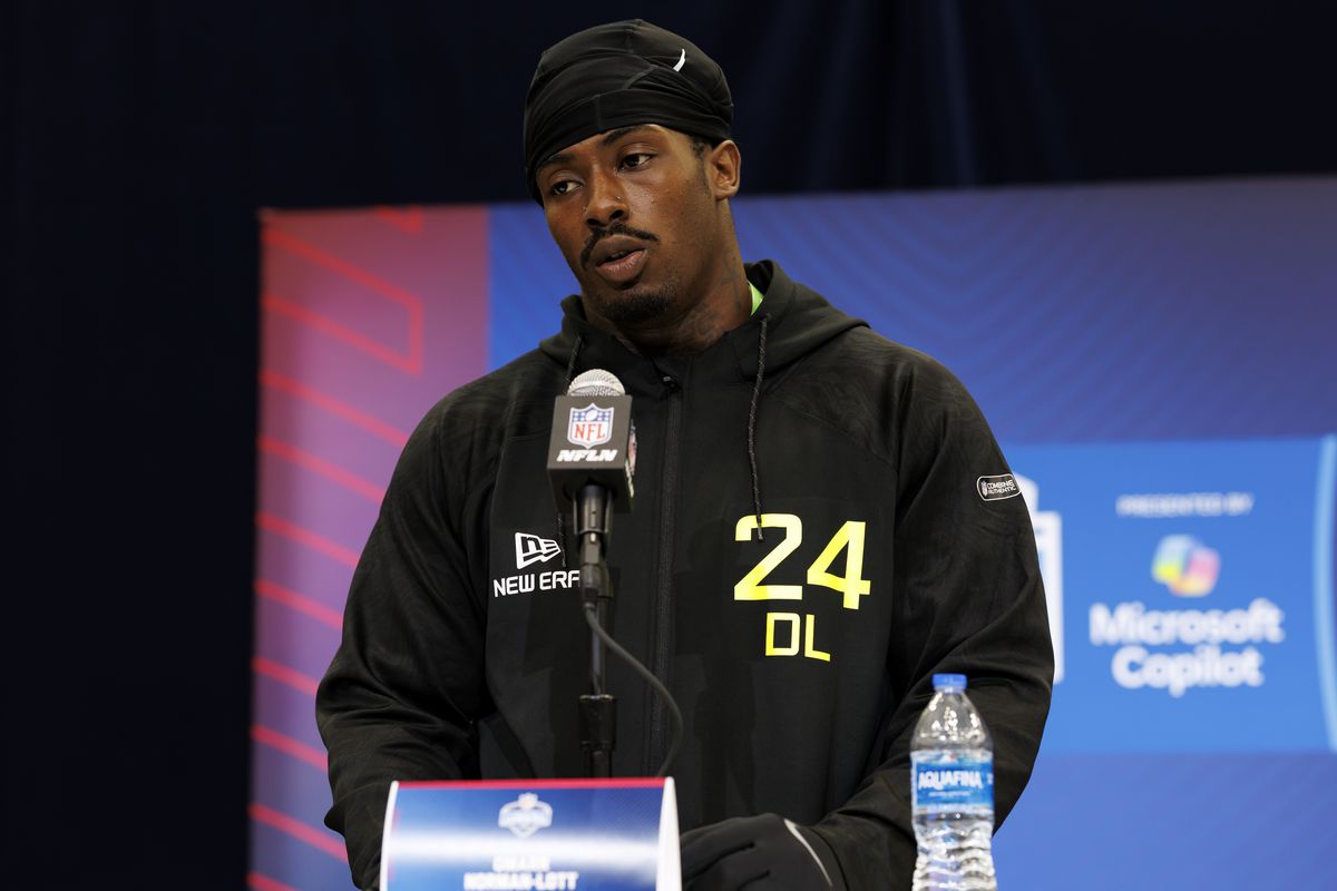 Omarr Norman Lott in action during the NFL Draft, ready to join the Kansas City Chiefs