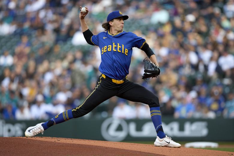 Seattle Mariners pitcher Logan Gilbert during his start, April 25, 2025.