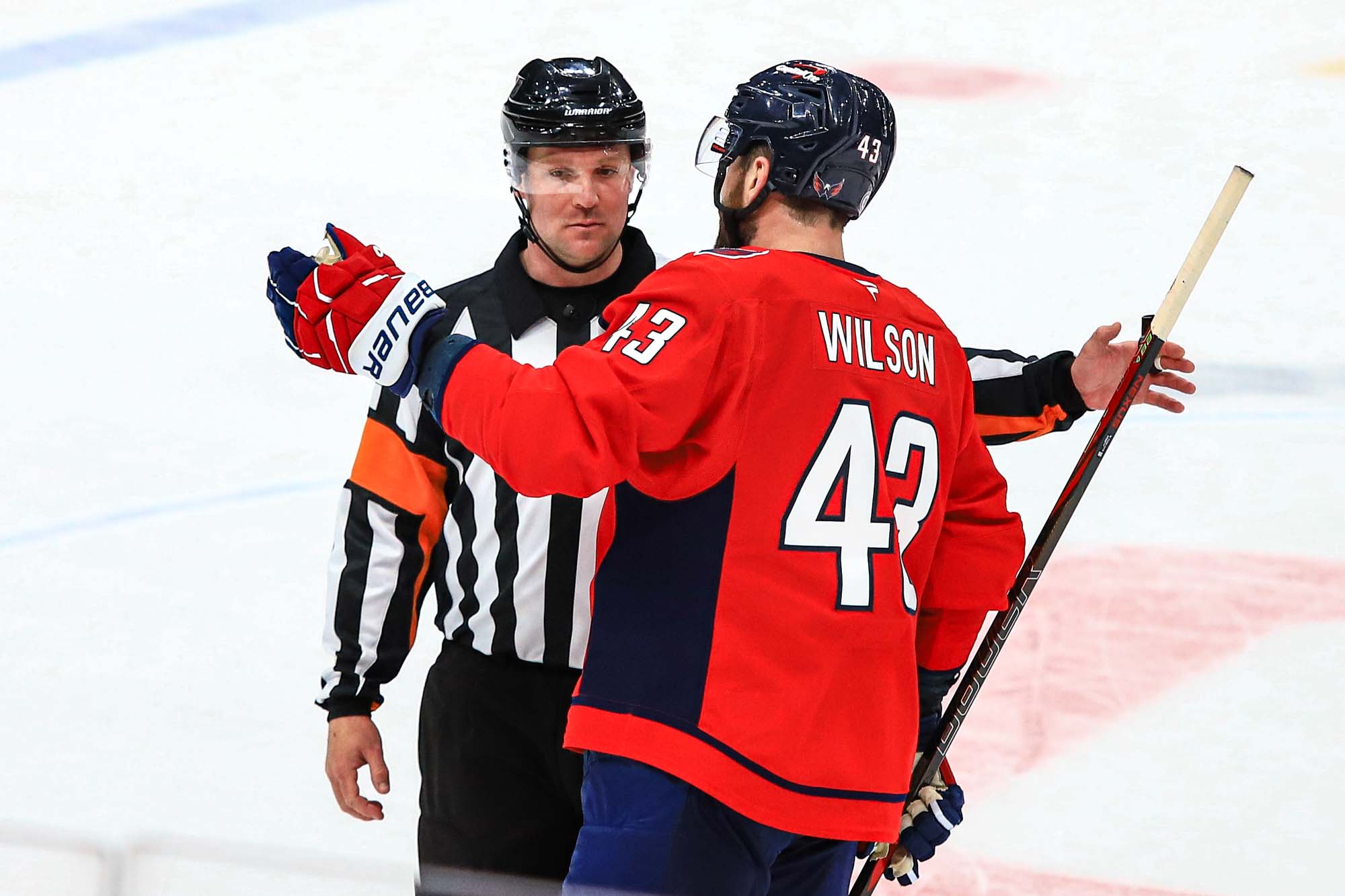 Washington Capitals goalie Logan Thompson in action during the NHL playoffs