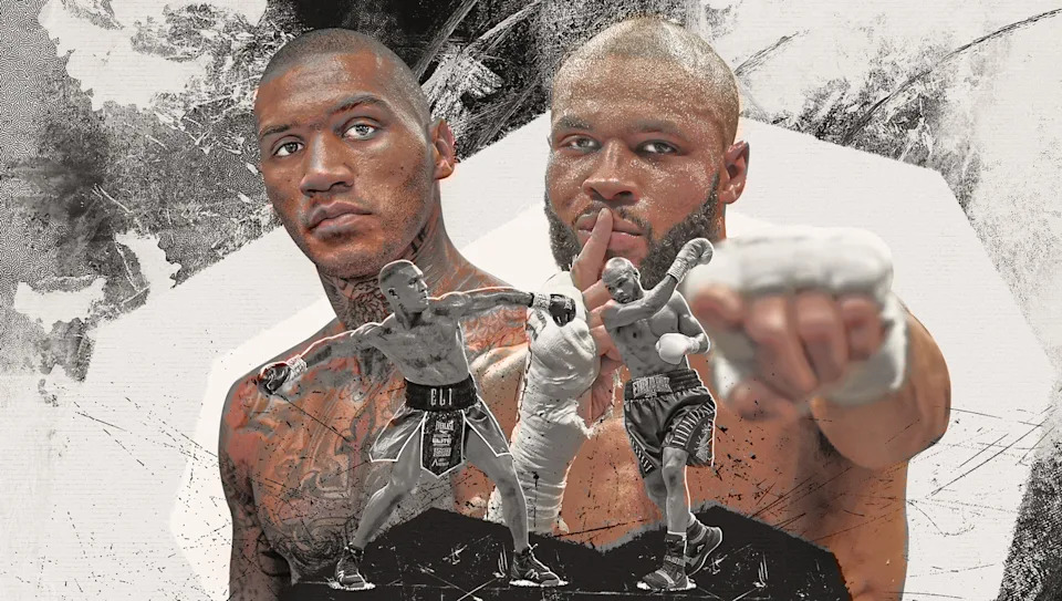 Anthony Yarde lands a right hand on Lyndon Arthur during their trilogy fight