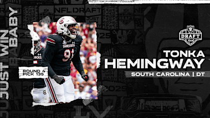 Tonka Hemingway celebrates after draft selection