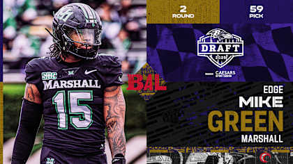 Ravens draft pick Mike Green during a press conference, with focus on the mike green allegations