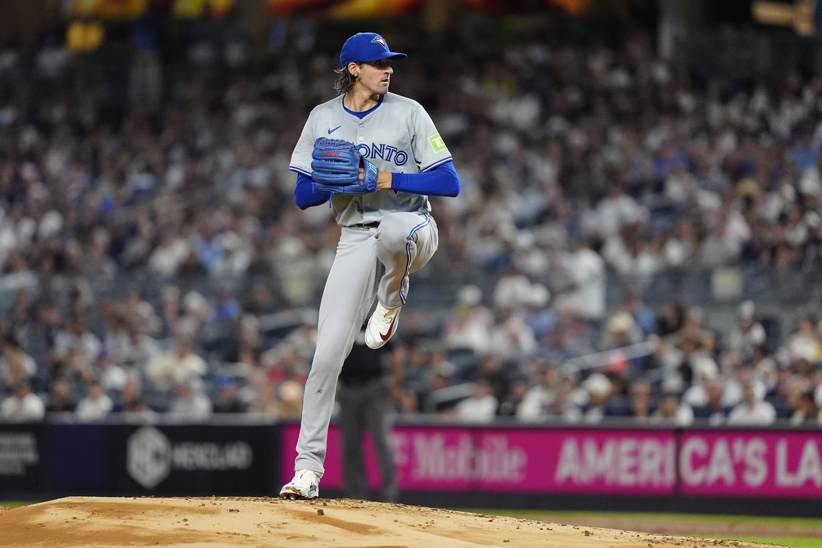 Blue Jays vs Yankees: Players warm up at Yankee Stadium before the series opener.