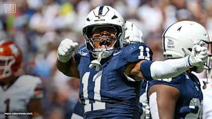 Abdul Carter during the 2025 NFL Draft, representing Penn State football