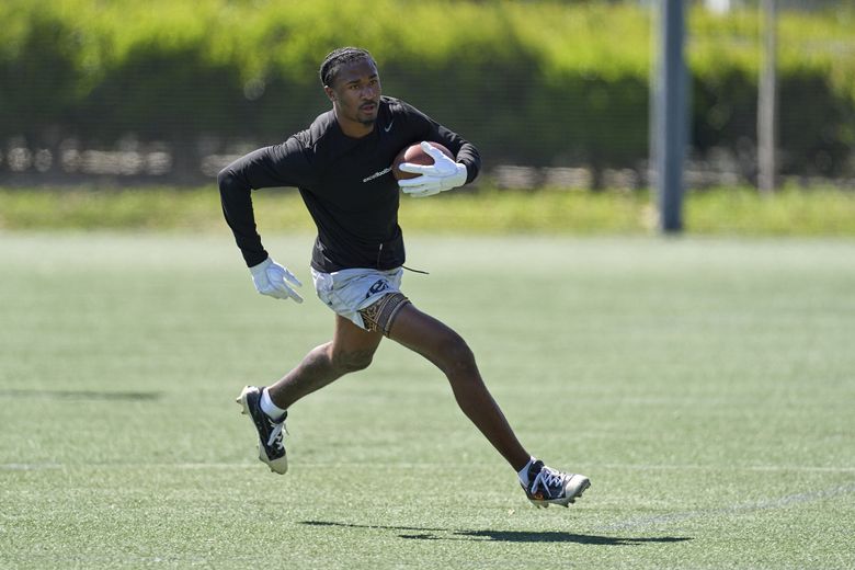 Tory Horton trains prior to the NFL draft