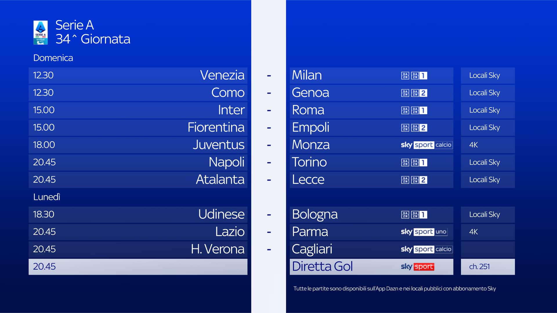 Giocatori in campo per Atalanta - Lecce