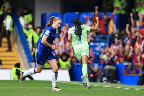 Chelsea vs Barcelona action at Stamford Bridge