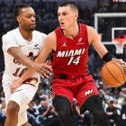 Darius Garland in action against the Miami Heat during NBA Playoffs