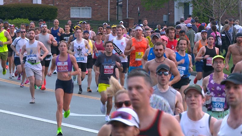 Runners at the Glass City Marathon in Toledo, Ohio