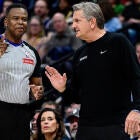 Lakers vs Timberwolves playoff action with key players contesting a rebound