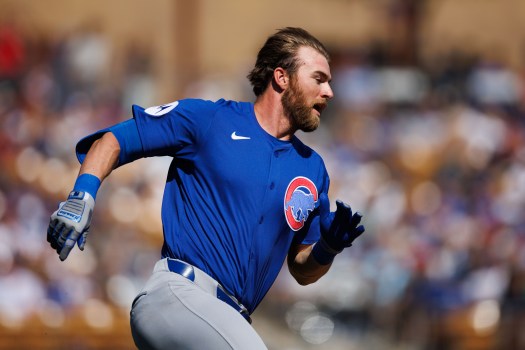 Ben Brown pitching for the Cubs
