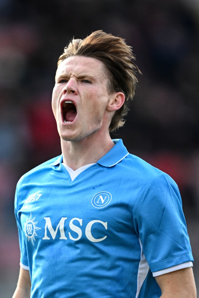 Scott McTominay celebrates with Napoli