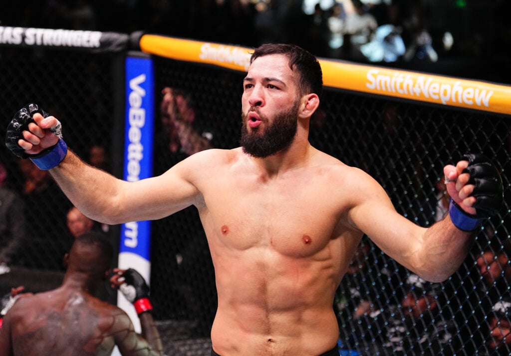 Caio Borralho in action inside the UFC Octagon