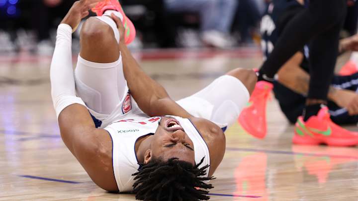 Dennis Schroder in action for the Detroit Pistons during a crucial NBA Playoff game