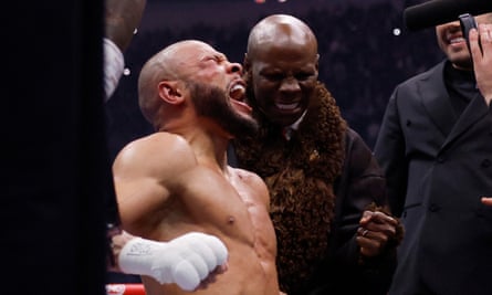 Eubank vs Benn in action during their 2025 bout at Tottenham Hotspur Stadium