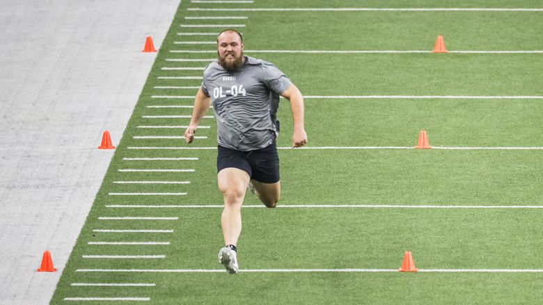 Bryce Cabeldue at the University of Kansas Pro Day