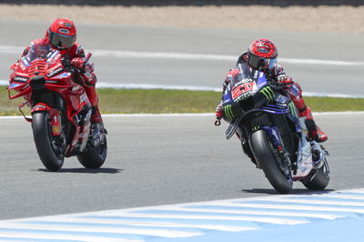 Fabio Quartararo leads the pack during a dramatic MotoGP Spanish Grand Prix at Jerez