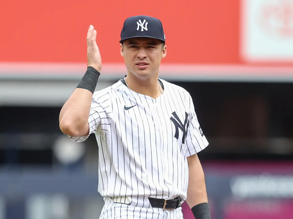 Anthony Volpe prepares for an at-bat during a Yankees game