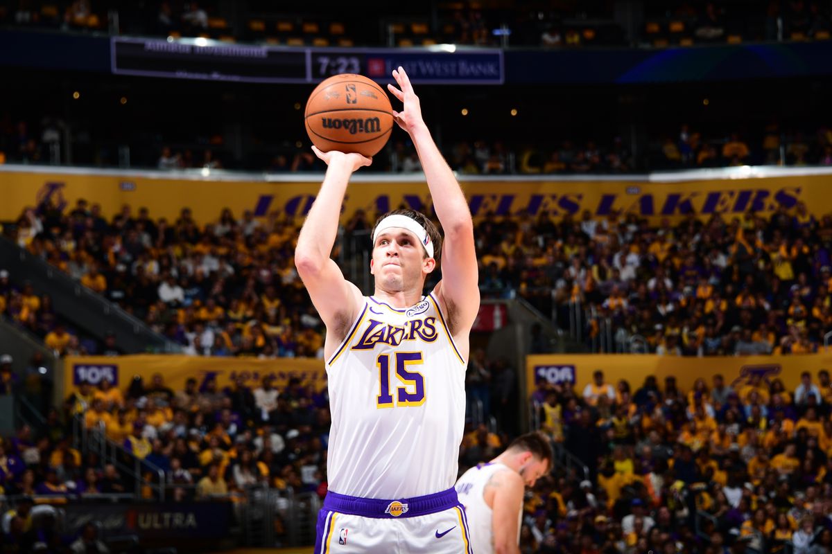 Austin Reaves in action during the 2025 NBA Playoffs