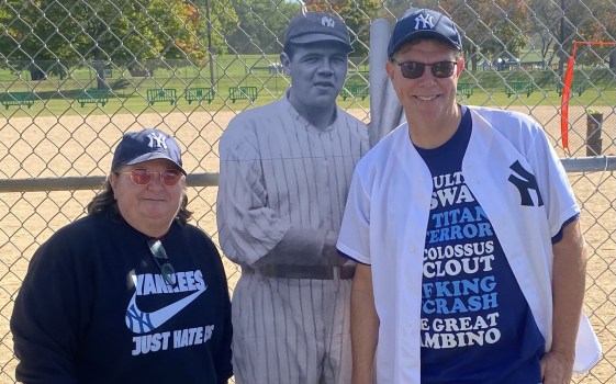 Babe Ruth commemorative event with fans and participants at a home run derby