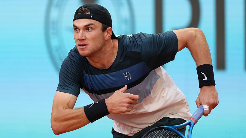 Jack Draper in action during the Madrid Open
