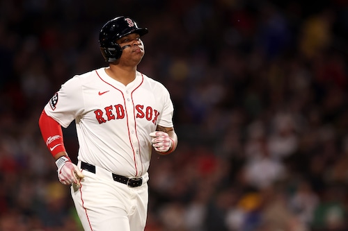 Rafael Devers at bat for the Red Sox
