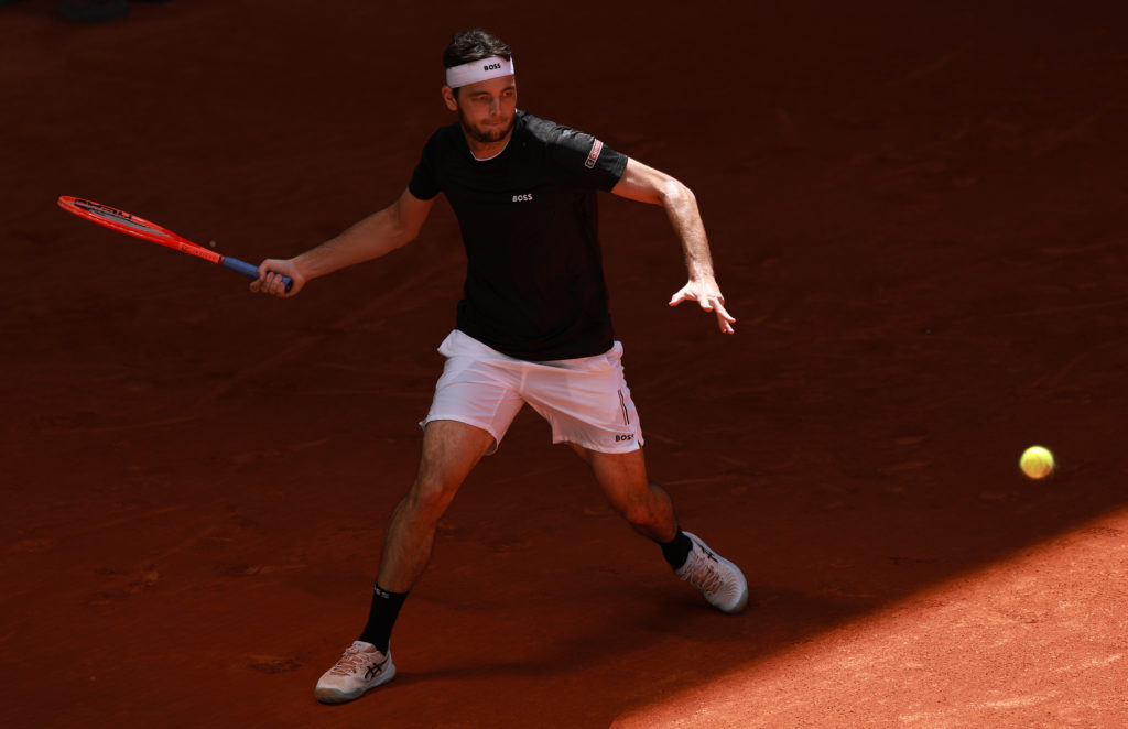 Benjamin Bonzi competing at the Madrid Open on clay