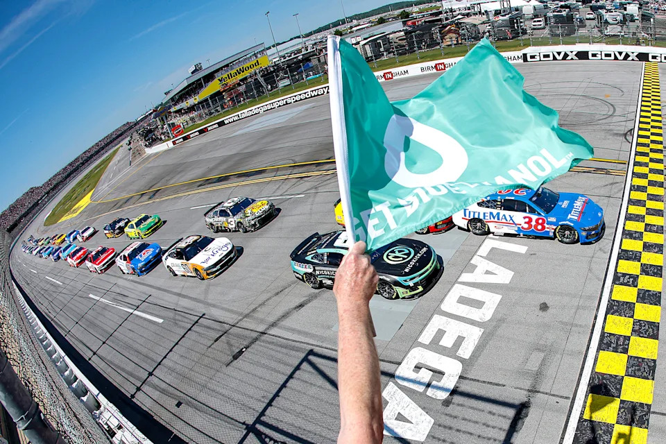 Austin Cindric celebrates his Talladega NASCAR victory