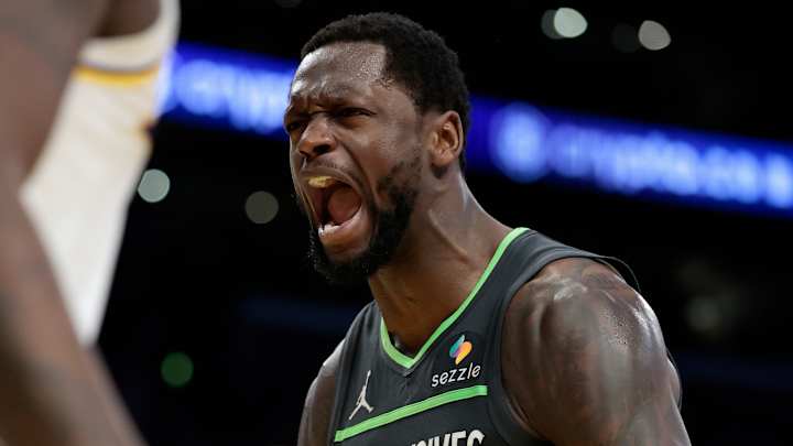 Julius Randle on the court for Minnesota Timberwolves during NBA playoffs