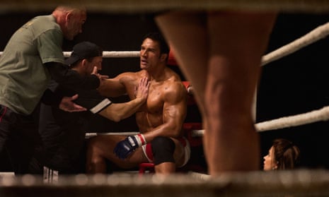 Dwayne Johnson as Mark Kerr in The Smashing Machine