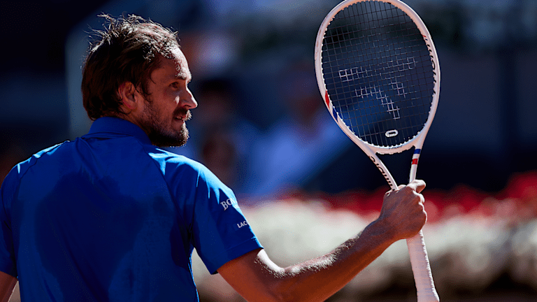 Daniil Medvedev after a match at the Madrid Open 2025