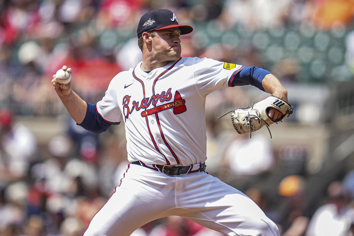 Bryce Elder pitching against Rockies at Coors Field