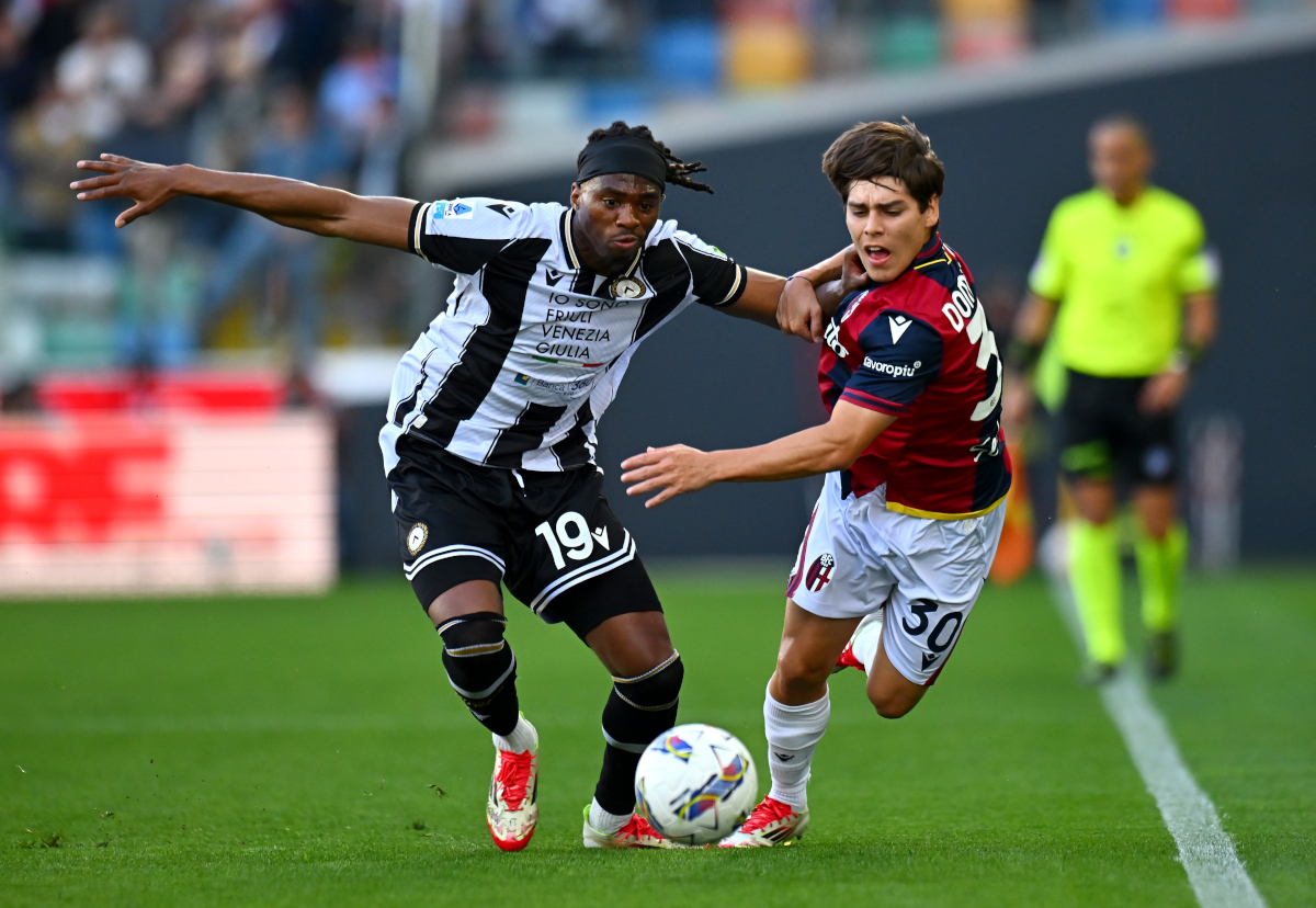 Udinese vs Bologna action at Stadio Friuli