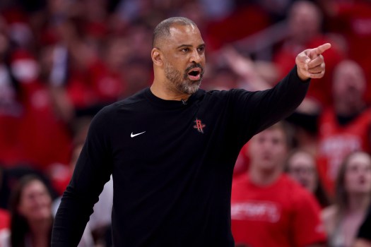 Ime Udoka guiding his team during the NBA Playoffs