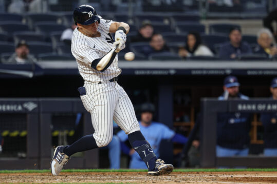 Anthony Volpe celebrates after a play for the Yankees