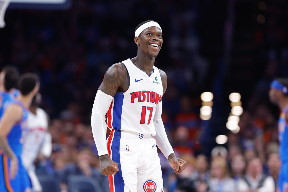Dennis Schröder celebrates a crucial play during the 2025 NBA Playoffs