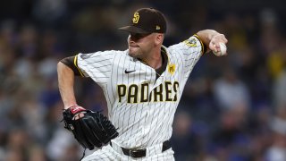 Tom Cosgrove pitching for the Chicago Cubs in 2025