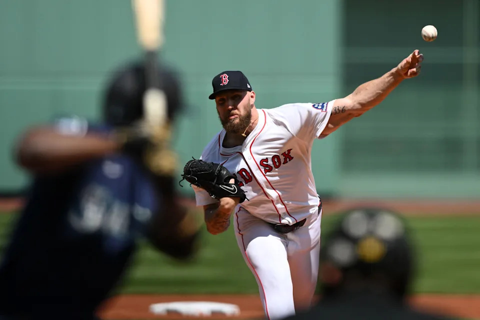 Garrett Crochet pitching for the Boston Red Sox