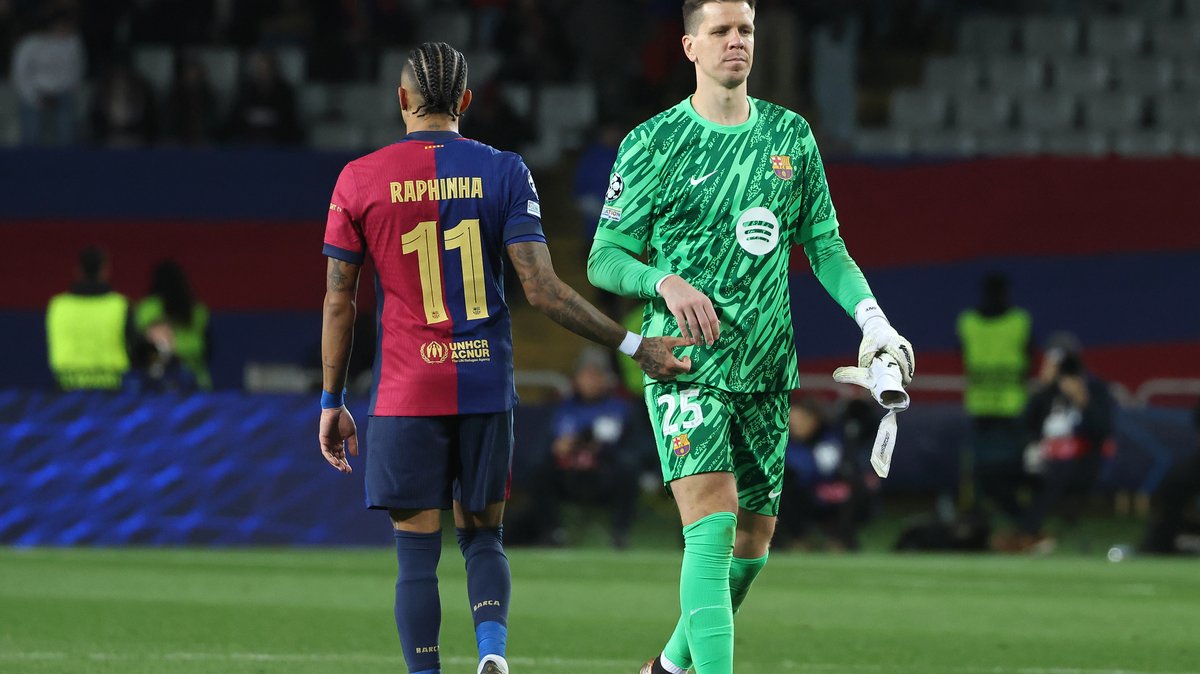 Wojciech Szczęsny broni bramki w meczu półfinału Ligi Mistrzów
