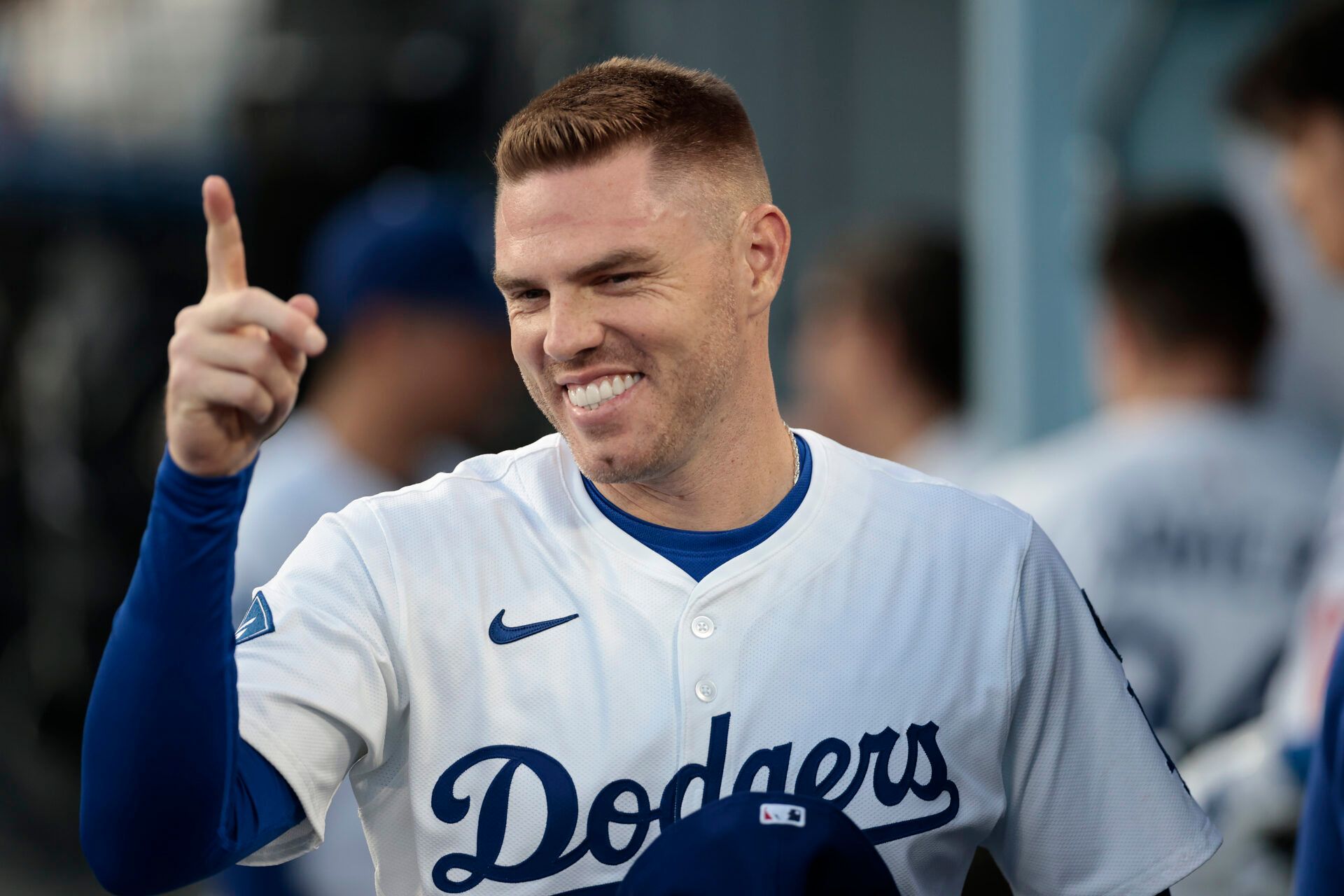 Freddie Freeman at bat for the Los Angeles Dodgers