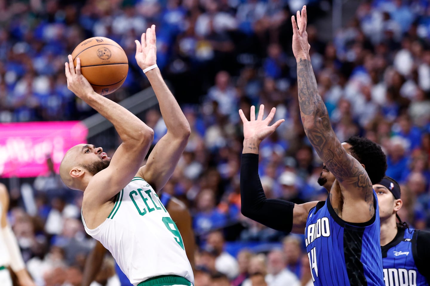 The Celtics in action during a crucial game, part of the Celtics schedule