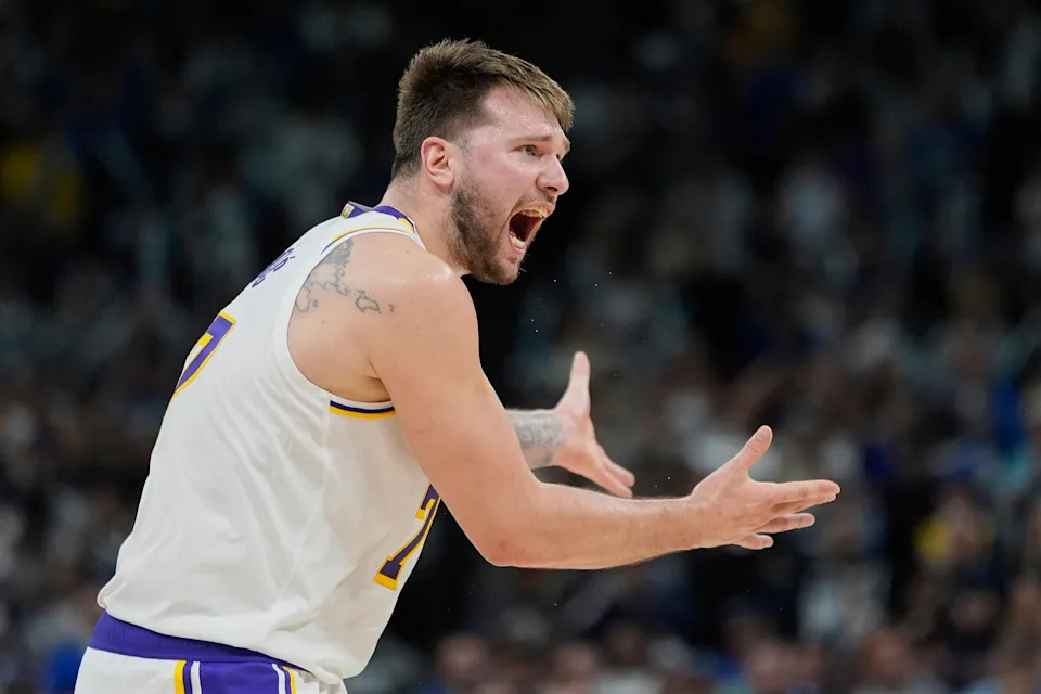 NBA Lakers playoff action against the Timberwolves
