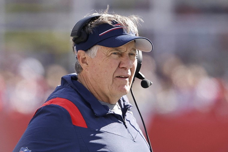 Bill Belichick and Jordon Hudson at an event, CBS interview coverage