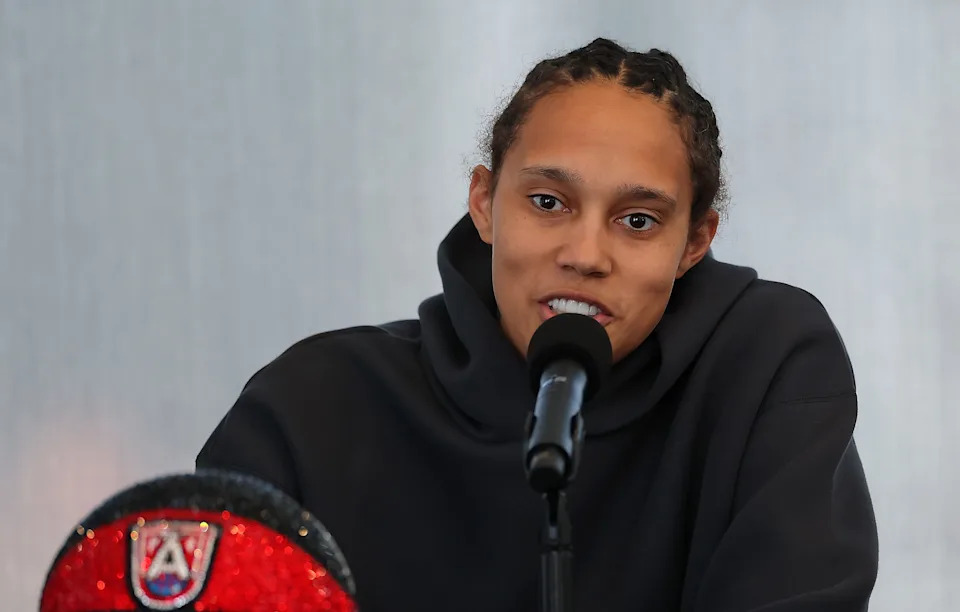 Brittney Griner smiling at Atlanta Dream training camp