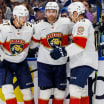 Action shot of Winnipeg Jets players during playoffs