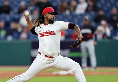 Guardians game action featuring Cleveland vs. Twins at Progressive Field