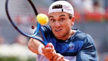 Tommy Paul in action at the Madrid Open
